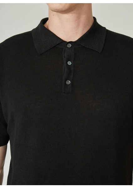 Polo Yaka Siyah Erkek T-Shirt Mr Compaorta fırsatları