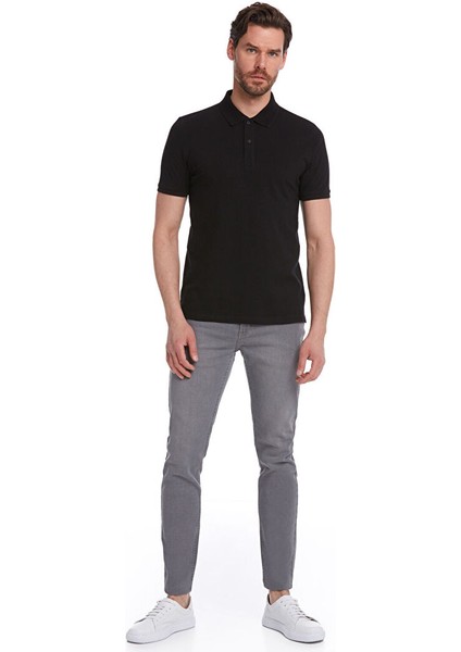 Siyah Regular Fit Düz 100% Pamuk Polo Yaka Tişört modelleri