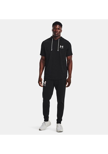 Ua Rival Terry Lc Ss Hd Erkek Sweatshirt 1370396-001 Siyah