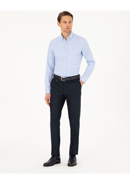 Açık Mavi Slim Fit Uzun Kollu Gömlek