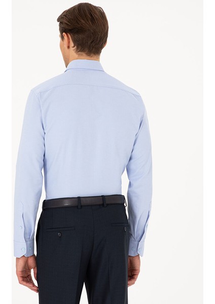 Açık Mavi Slim Fit Uzun Kollu Gömlek