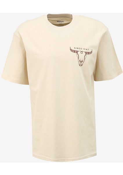 Bisiklet Yaka Ekru Erkek T-Shirt W241299104 Loose Fit T-Shirt