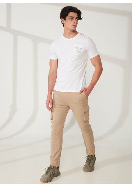 Bisiklet Yaka Beyaz Erkek T-Shirt FM23S16TGWHITE fiyatları
