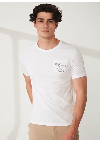 Bisiklet Yaka Beyaz Erkek T-Shirt FM23S16TGWHITE modelleri