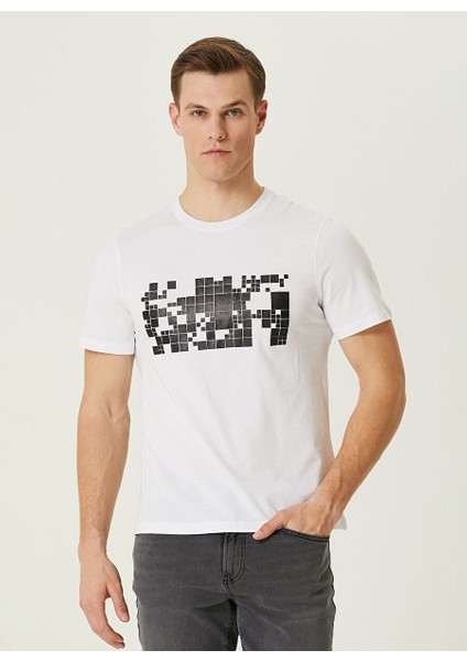 Bisiklet Yaka Beyaz Erkek T-Shirt 1090798