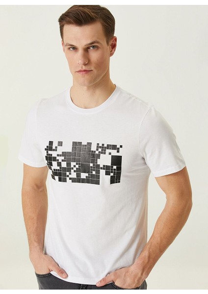 Bisiklet Yaka Beyaz Erkek T-Shirt 1090798 fiyatları