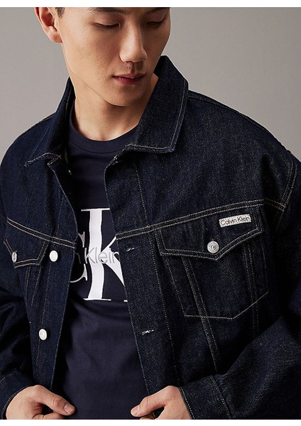 Relaxed Denım Jacket Relaxed Nakışlı Erkek Ceket Denim Ceket J30J3263911BJ fiyatları
