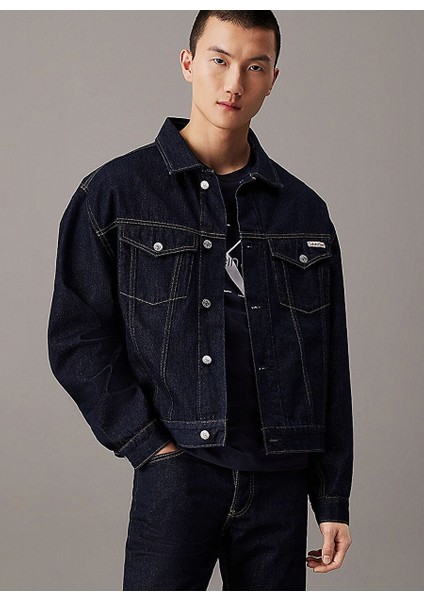 Relaxed Denım Jacket Relaxed Nakışlı Erkek Ceket Denim Ceket J30J3263911BJ modelleri