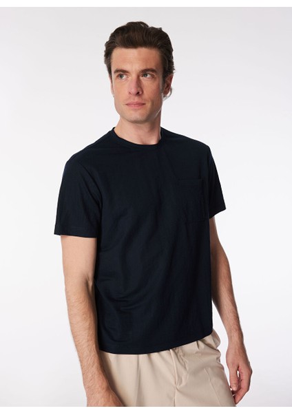 Bisiklet Yaka Lacivert Erkek T-Shirt 1091368 modelleri