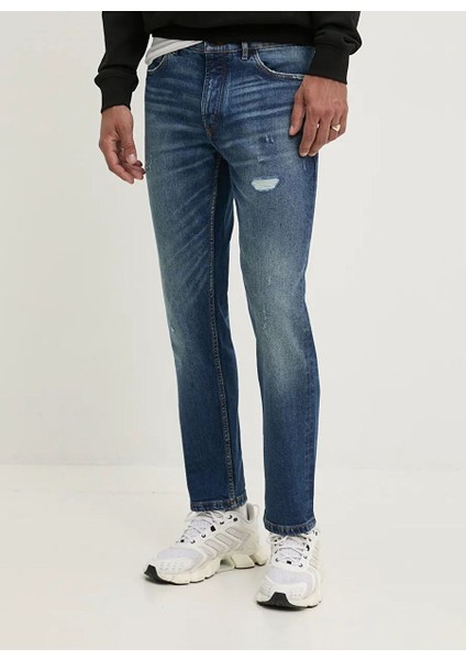 Lacivert Erkek Düz Paça Tapered Denim Pantolon 50525766_HUGO 634