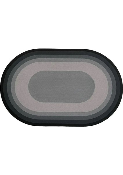 Şık Tasarım Su Emici Banyo Lavabo Tuvalet Kaymaz Tabanlı Oval Paspas 38X58 cm Yazısız Model M-60