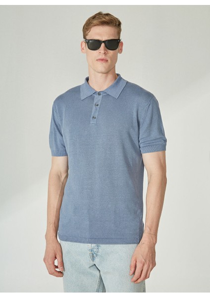 Polo Yaka Mavi Erkek T-Shirt Mr Compaorta modelleri