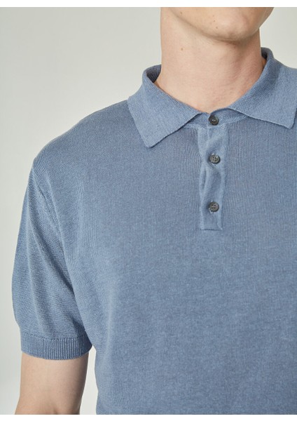 Polo Yaka Mavi Erkek T-Shirt Mr Compaorta fırsatları