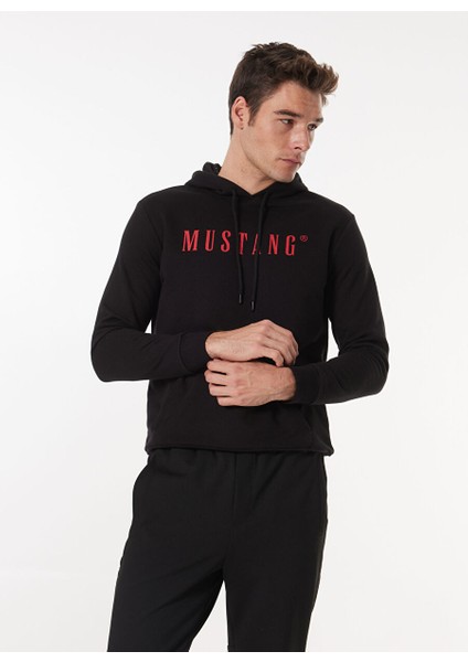 Siyah Erkek Kapüşon Relaxed Baskılı Sweatshirt M4WM-SWT-1980