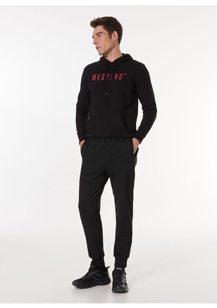 Siyah Erkek Kapüşon Relaxed Baskılı Sweatshirt M4WM-SWT-1980