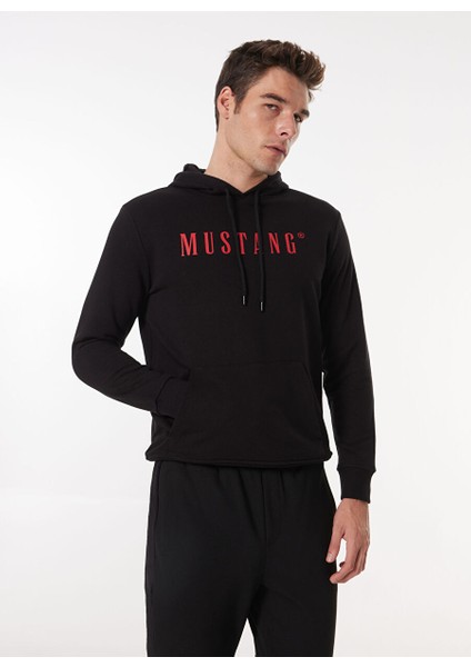 Siyah Erkek Kapüşon Relaxed Baskılı Sweatshirt M4WM-SWT-1980