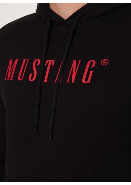 Siyah Erkek Kapüşon Relaxed Baskılı Sweatshirt M4WM-SWT-1980