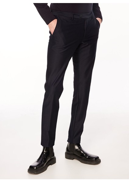 Standart Bel Normal Paça Slim Fit Koyu Lacivert Erkek Pantolon PS34_IYQR modelleri