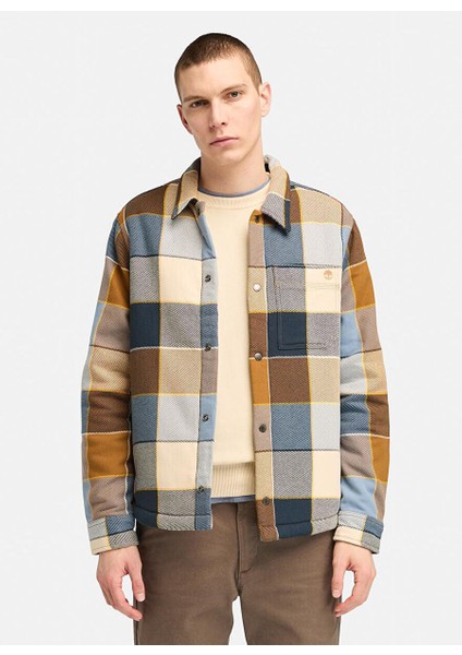 Krem Erkek Düz Normal Düz Gömlek TB0A6UX2EI21_SHERPA Lined Plaid Ove