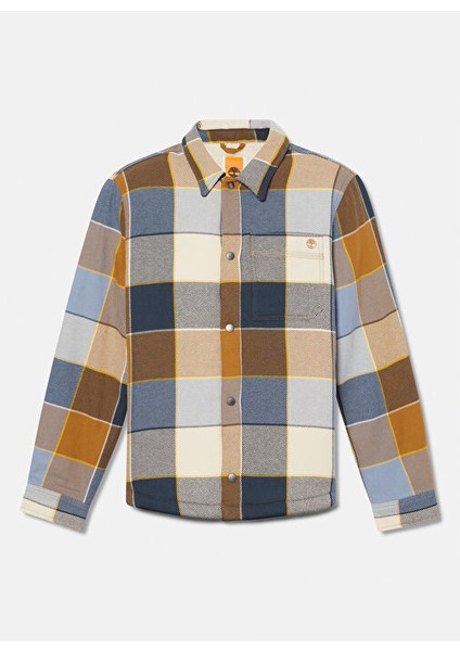 Krem Erkek Düz Normal Düz Gömlek TB0A6UX2EI21_SHERPA Lined Plaid Ove