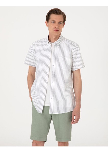 Haki Regular Fit Kısa Kollu Gömlek