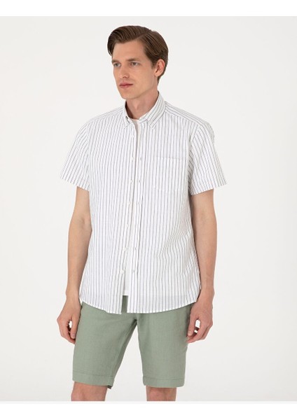 Haki Regular Fit Kısa Kollu Gömlek