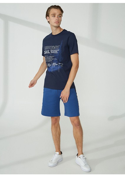 Bisiklet Yaka Düz Lacivert Erkek T-Shirt Rıg T-Shırt modelleri