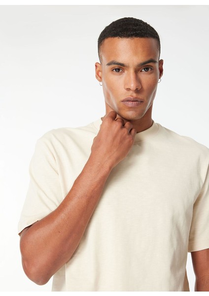 Bej Erkek Regular Fit T-Shirt W241673614 Bej T-Shirt