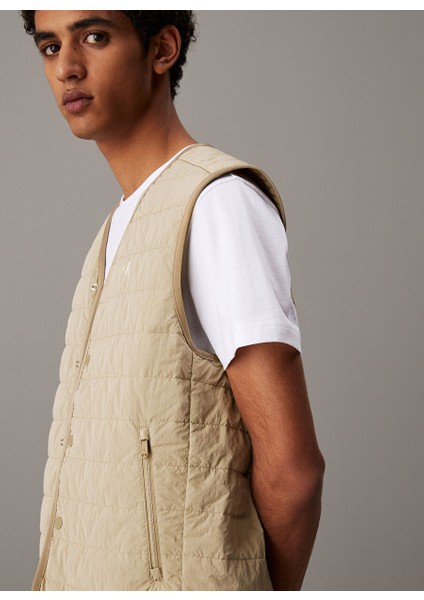 Yeşil Erkek Yelek J30J327263HI0 Lw Quılted Lıner Vest modelleri