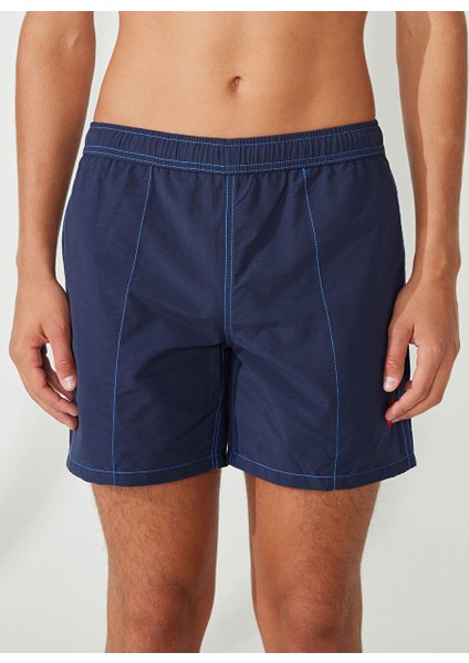Lacivert Erkek Bağlamalı Bel Şort New Swımm Boxer