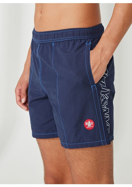 Lacivert Erkek Bağlamalı Bel Şort New Swımm Boxer