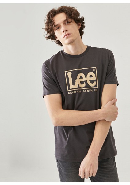 O Yaka Antrasit Erkek T-Shirt Lweight Ss Xm Wobbly Logo Cneck Tee fiyatları