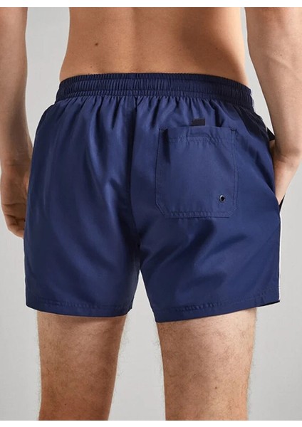 Lacivert Erkek Normal Baskılı Şort Mayo PMB10393 595 Logo Swımshort modelleri
