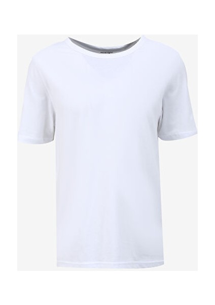 Bisiklet Yaka Ekru Erkek T-Shirt W241575104 Bisiklet Yaka T-Shirt