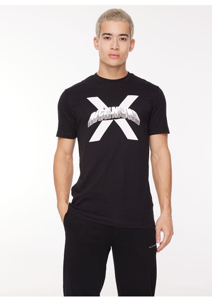 Bisiklet Yaka Siyah Erkek T-Shirt UMA23007TS modelleri