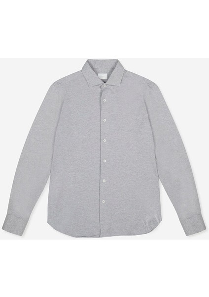 Slim Fit Gömlek Yaka Gri Erkek Gömlek A276JORDANJS03-