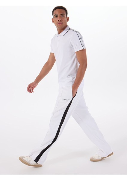 Beyaz Erkek Regular Fit Desenli Eşofman Altı M5GB58KB212G011 Gj Trıcot Track Pt
