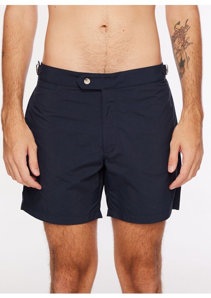 Lacivert Erkek Slim Fit Şort Mr Porto Fino