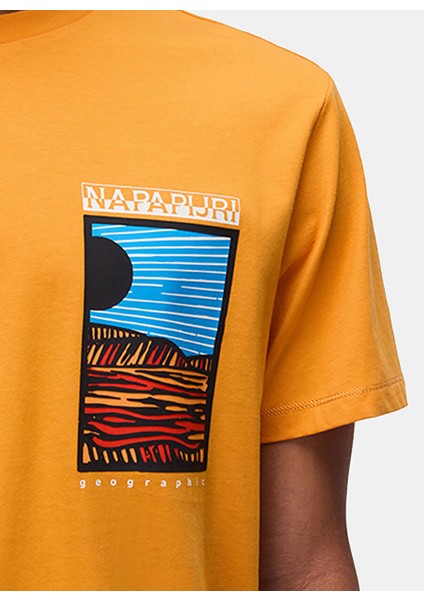 NP0A4IE6A701-S-VALDOR Ss Turuncu Relaxed Erkek T-Shirt
