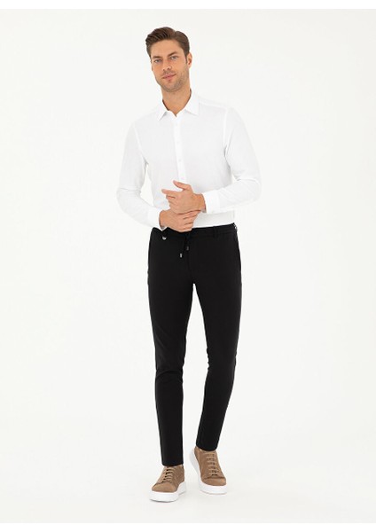 Normal Bel Normal Paça Slim Fit Siyah Erkek Pantolon E19400/PB