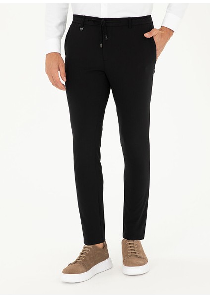 Normal Bel Normal Paça Slim Fit Siyah Erkek Pantolon E19400/PB
