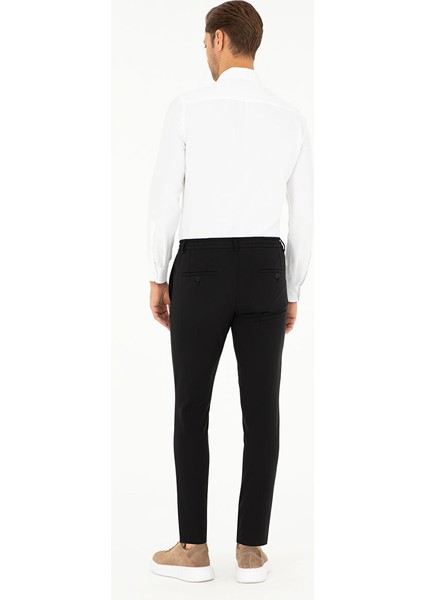Normal Bel Normal Paça Slim Fit Siyah Erkek Pantolon E19400/PB