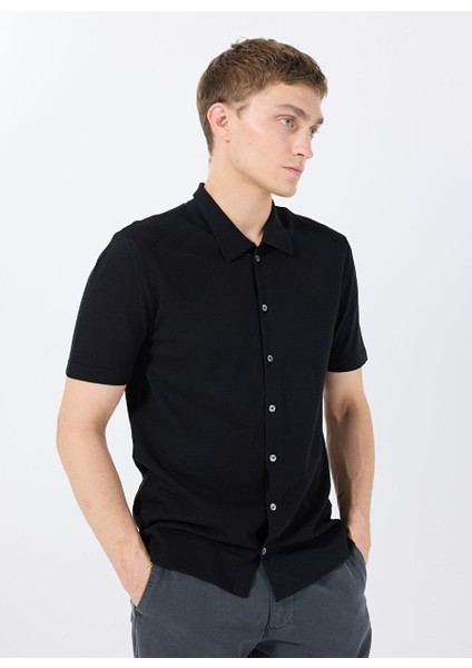 Gmg Fırenze Siyah Erkek Slim Fit Gömlek GU25MSS02001