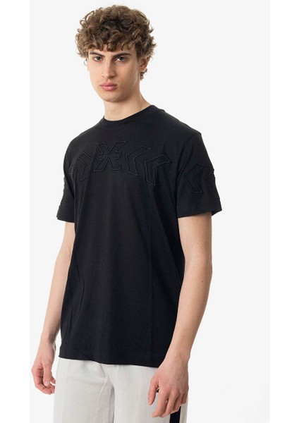 Bisiklet Yaka Siyah Erkek T-Shirt UMP24061TS modelleri