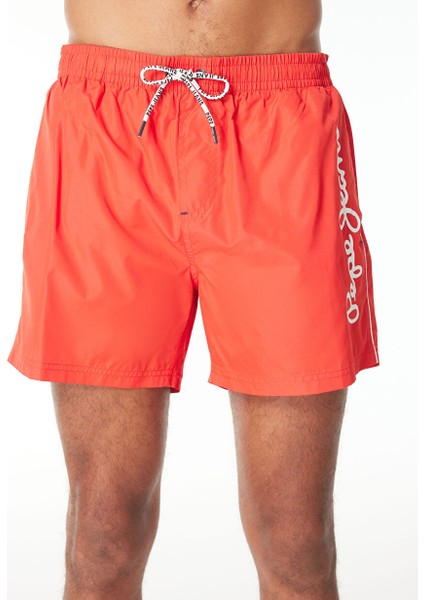 Kırmızı Erkek Normal Baskılı Şort Mayo PMB10393 257 Logo Swımshort modelleri