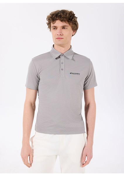 D4SM-TST3247 Gri Basic Düz Erkek Polo T-Shirt