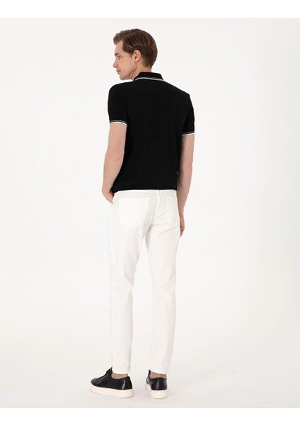 Ekru Slim Fit Jean Pantolon