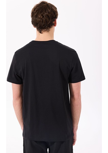 Siyah Erkek Bisiklet Yaka Relaxed Baskılı T-Shirt J4SM-TST7257 indirimleri