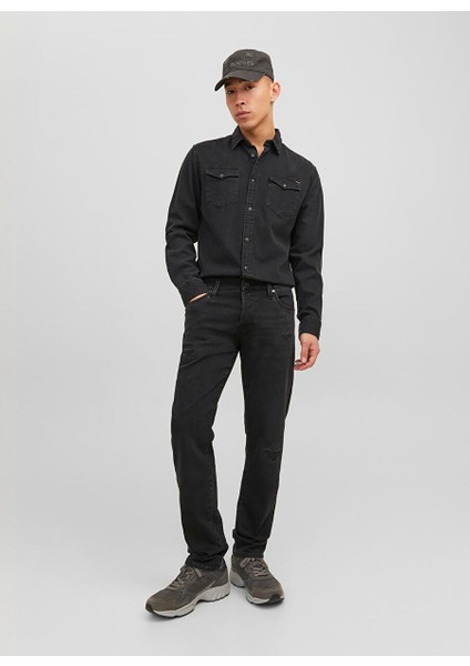12237324_JJIGLENN Jjıcon Ge 542 Siyah Erkek Düşük Bel Slim Fit Denim Pantolon fırsatları
