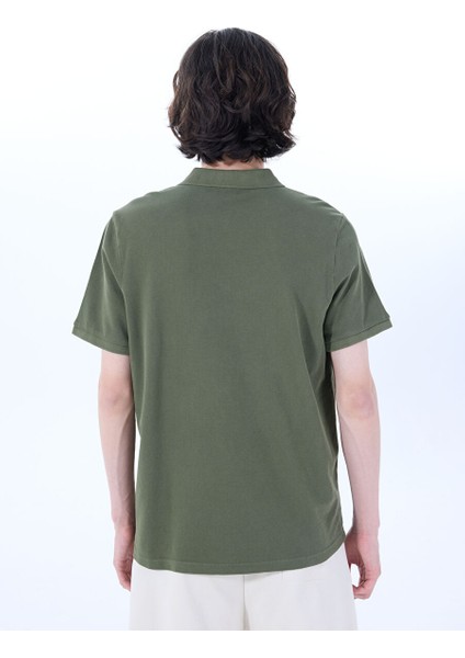 Haki Erkek Relaxed %100 Pamuk Polo T-Shirt J4SM-TST7232 fırsatları